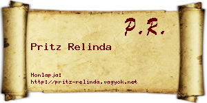 Pritz Relinda névjegykártya